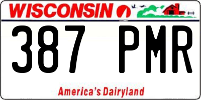 WI license plate 387PMR