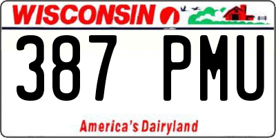 WI license plate 387PMU