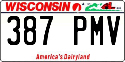 WI license plate 387PMV