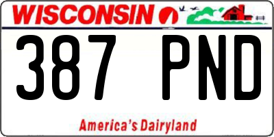 WI license plate 387PND