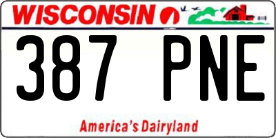 WI license plate 387PNE