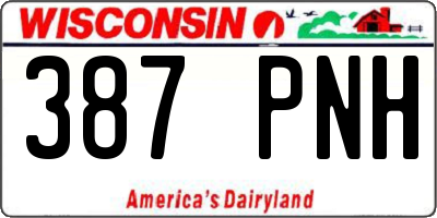 WI license plate 387PNH
