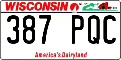 WI license plate 387PQC