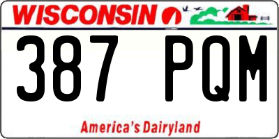 WI license plate 387PQM