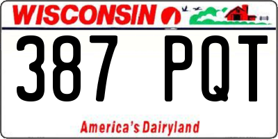 WI license plate 387PQT