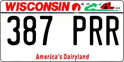 WI license plate 387PRR