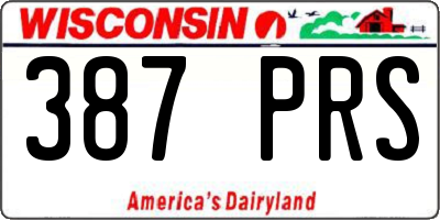 WI license plate 387PRS
