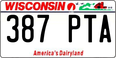 WI license plate 387PTA