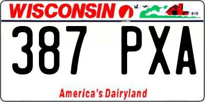 WI license plate 387PXA