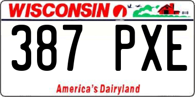 WI license plate 387PXE