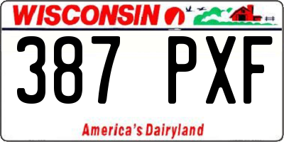 WI license plate 387PXF