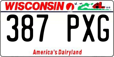WI license plate 387PXG