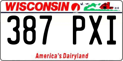WI license plate 387PXI