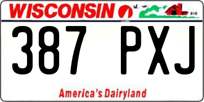 WI license plate 387PXJ