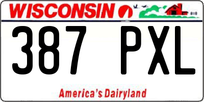 WI license plate 387PXL
