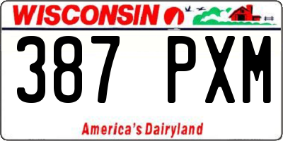 WI license plate 387PXM