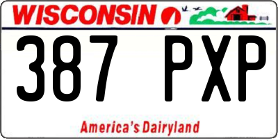 WI license plate 387PXP