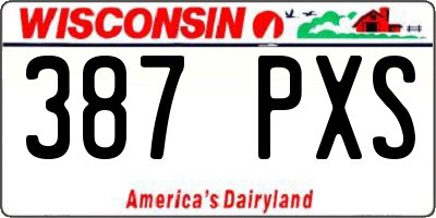 WI license plate 387PXS