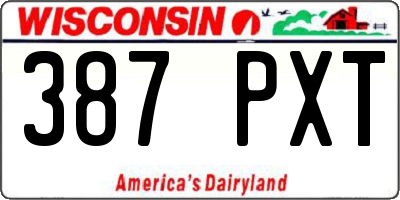 WI license plate 387PXT