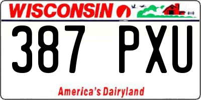 WI license plate 387PXU