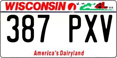 WI license plate 387PXV