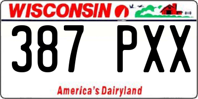 WI license plate 387PXX