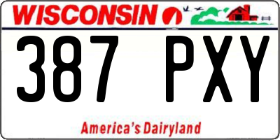 WI license plate 387PXY