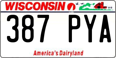 WI license plate 387PYA