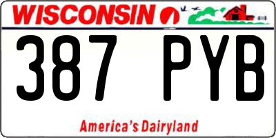WI license plate 387PYB