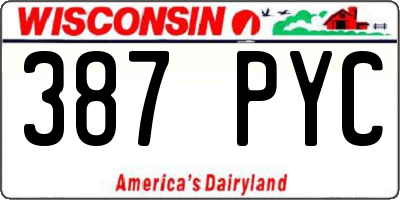 WI license plate 387PYC