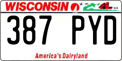 WI license plate 387PYD