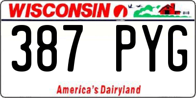 WI license plate 387PYG