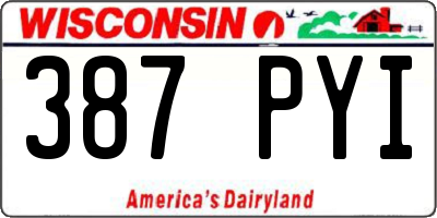 WI license plate 387PYI