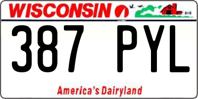 WI license plate 387PYL
