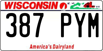 WI license plate 387PYM