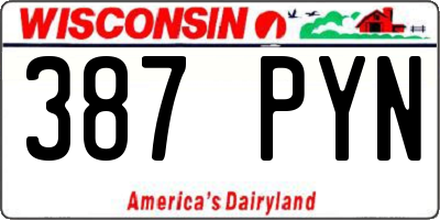 WI license plate 387PYN