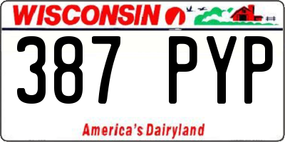 WI license plate 387PYP