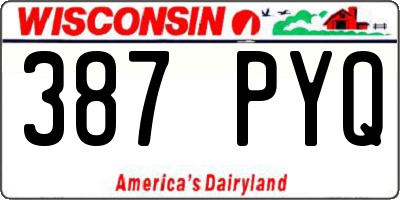 WI license plate 387PYQ