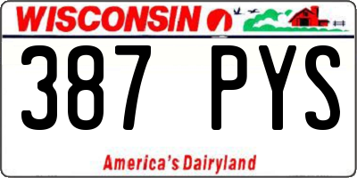 WI license plate 387PYS