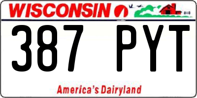 WI license plate 387PYT