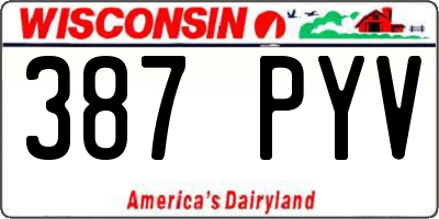 WI license plate 387PYV