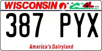 WI license plate 387PYX