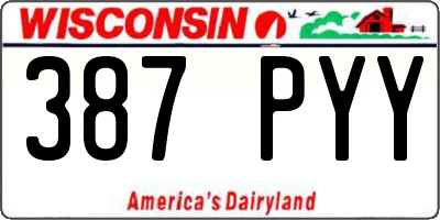 WI license plate 387PYY