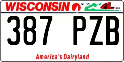 WI license plate 387PZB