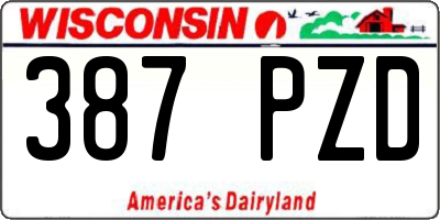 WI license plate 387PZD