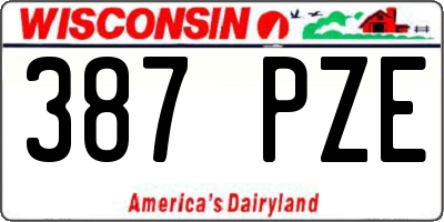 WI license plate 387PZE
