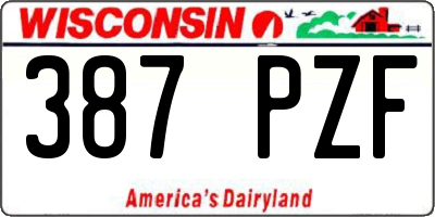 WI license plate 387PZF
