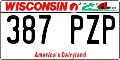 WI license plate 387PZP