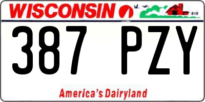 WI license plate 387PZY