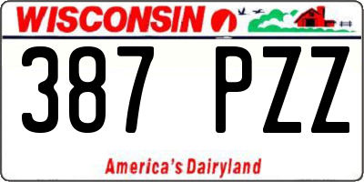 WI license plate 387PZZ
